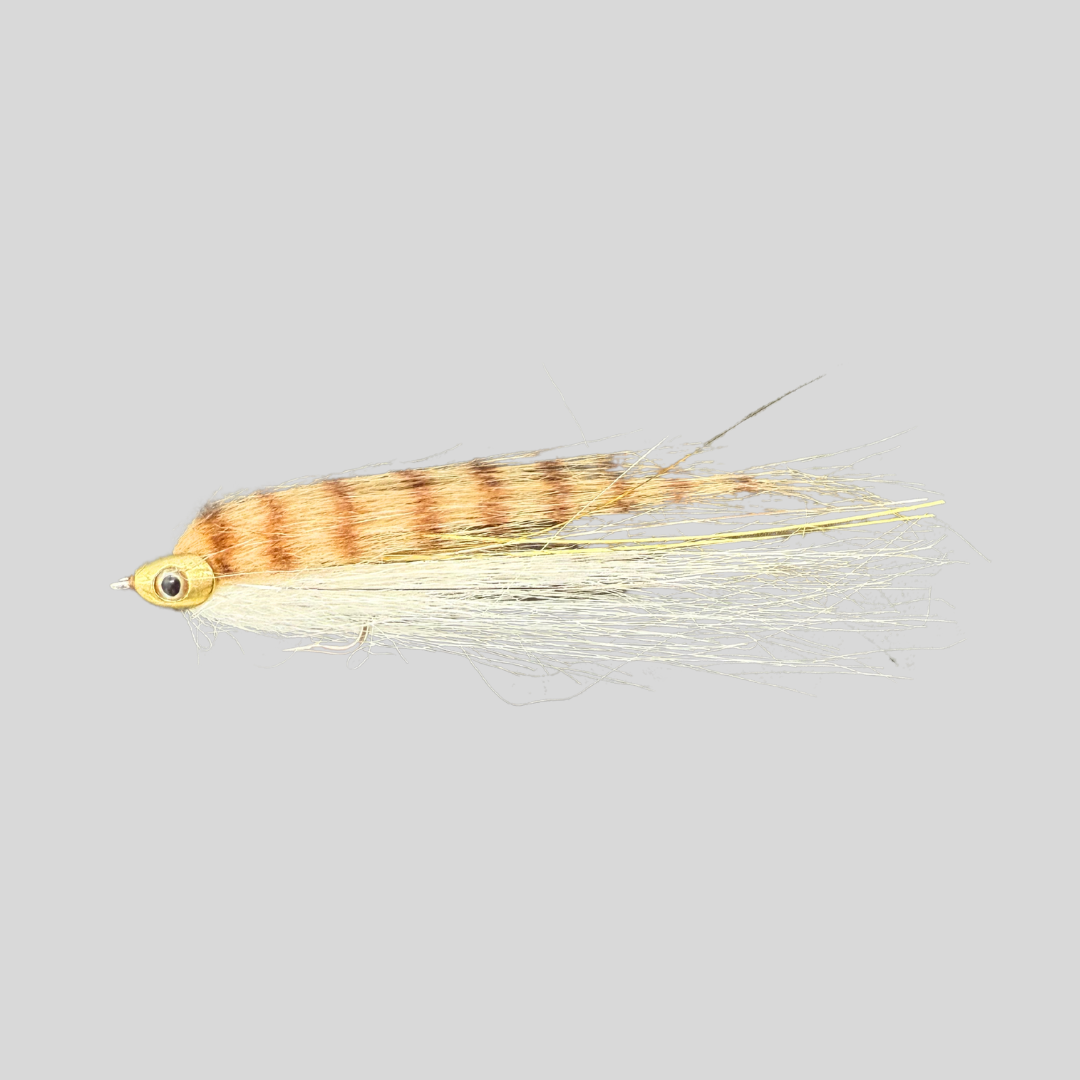Flymen Crafty Deceiver | Deceiver-Style Baitfish Streamer | Fish-Skull Bandito Head | Living Eyes | #2 Stainless | White/Gray, Olive, Chartreuse & Tan | Freshwater & Saltwater | Flymen
