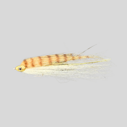 Flymen Crafty Deceiver | Deceiver-Style Baitfish Streamer | Fish-Skull Bandito Head | Living Eyes | #2 Stainless | White/Gray, Olive, Chartreuse & Tan | Freshwater & Saltwater | Flymen