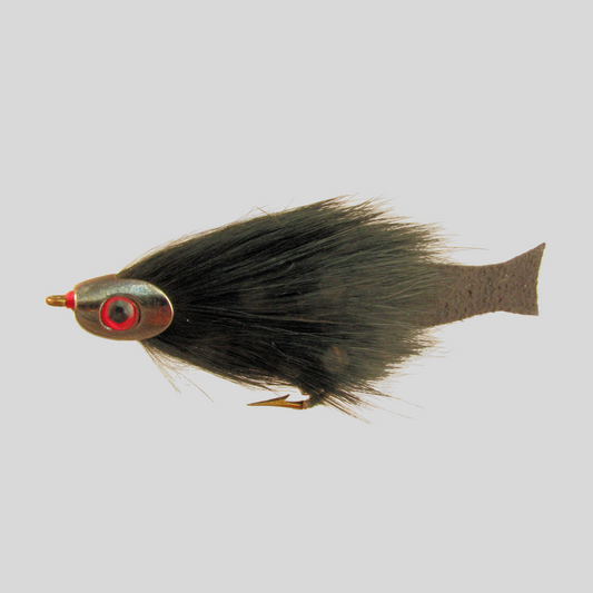 Fish-Skull Forage Fly | Baitfish Streamer | Fish-Skull Head, Living Eyes & Frantic Tail | Bite-Proof Suede Tail | 1/0 Hook | 4 Colors | Trout, Bass & Freshwater | Flymen