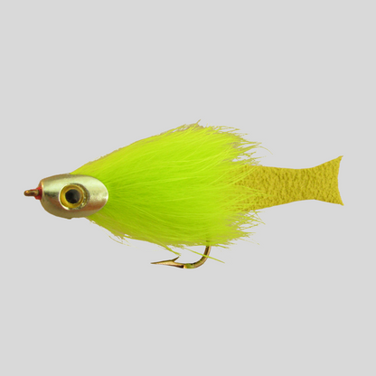 Fish-Skull Forage Fly | Baitfish Streamer | Fish-Skull Head, Living Eyes & Frantic Tail | Bite-Proof Suede Tail | 1/0 Hook | 4 Colors | Trout, Bass & Freshwater | Flymen
