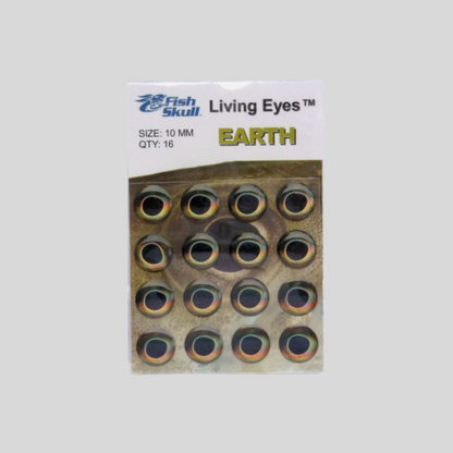 Fish-Skull Living Eyes | Photo-Realistic Holographic Fly Tying Eyes | 8 Sizes 3mm–15mm | 4 Colors | Adhesive Backing | Fits Baitfish Heads, Fish-Masks & Sculpin Helmets | Flymen