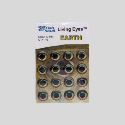 Fish-Skull Living Eyes | Photo-Realistic Holographic Fly Tying Eyes | 8 Sizes 3mm–15mm | 4 Colors | Adhesive Backing | Fits Baitfish Heads, Fish-Masks & Sculpin Helmets | Flymen