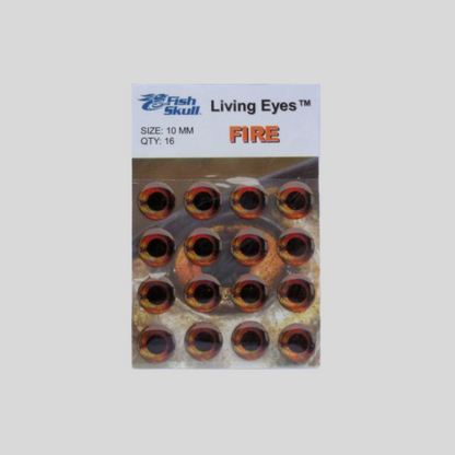 Fish-Skull Living Eyes | Photo-Realistic Holographic Fly Tying Eyes | 8 Sizes 3mm–15mm | 4 Colors | Adhesive Backing | Fits Baitfish Heads, Fish-Masks & Sculpin Helmets | Flymen