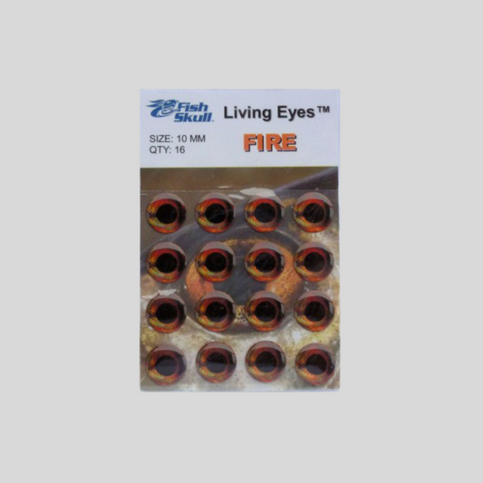 Fish-Skull Living Eyes | Photo-Realistic Holographic Fly Tying Eyes | 8 Sizes 3mm–15mm | 4 Colors | Adhesive Backing | Fits Baitfish Heads, Fish-Masks & Sculpin Helmets | Flymen