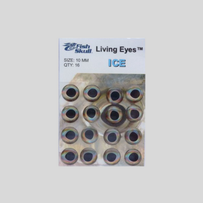 Fish-Skull Living Eyes | Photo-Realistic Holographic Fly Tying Eyes | 8 Sizes 3mm–15mm | 4 Colors | Adhesive Backing | Fits Baitfish Heads, Fish-Masks & Sculpin Helmets | Flymen