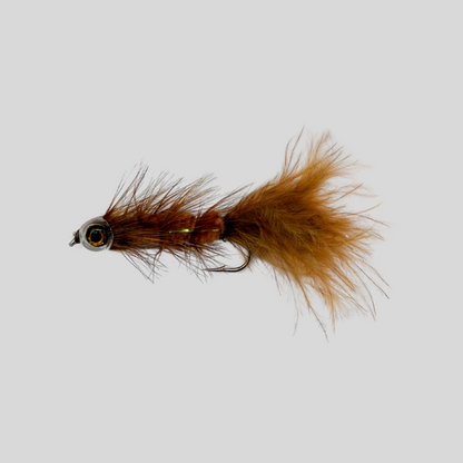 Fish-Skull Masked Bugger | Weightless Suspended Woolly Bugger | Fish-Mask Baitfish Head | Neutral Buoyancy | Living Eyes | #4, #8 & #10 | Brown, Olive, White & Black | Trout & Bass | Flymen