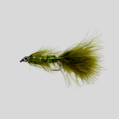 Fish-Skull Masked Bugger | Weightless Suspended Woolly Bugger | Fish-Mask Baitfish Head | Neutral Buoyancy | Living Eyes | #4, #8 & #10 | Brown, Olive, White & Black | Trout & Bass | Flymen