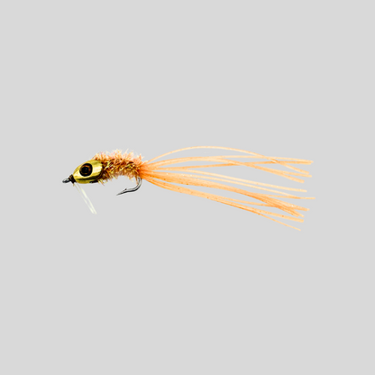 Fish-Skull Salt Creature | Flats Baitfish Fly | Fish-Skull Baitfish Head & Living Eyes | Hook-Up Keel | Weed Guard | #4 Stainless | Sand, Pearl & Brown | Bonefish, Redfish & Flats Species | Flymen