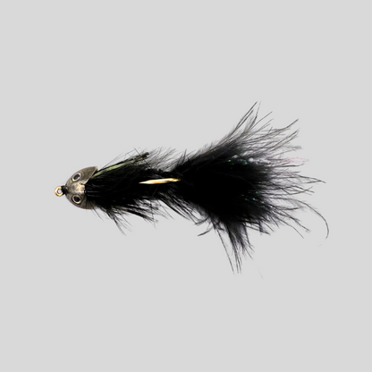 Fish-Skull Skulpin Bugger | Weighted Sculpin-Imitation Woolly Bugger | Fish-Skull Sculpin Helmet | Hook-Up Bottom Fishing | Living Eyes | #4, #6 & #8 | Brown, Olive & Black | Trout & Bass | Flymen