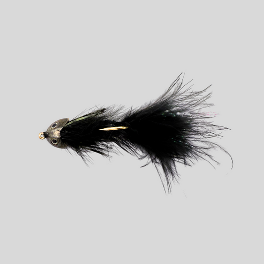 Fish-Skull Skulpin Bugger | Weighted Sculpin-Imitation Woolly Bugger | Fish-Skull Sculpin Helmet | Hook-Up Bottom Fishing | Living Eyes | #4, #6 & #8 | Brown, Olive & Black | Trout & Bass | Flymen