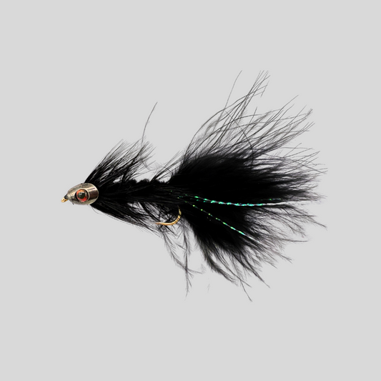 Fish-Skull Super Bugger | Woolly Bugger with Fish-Skull Baitfish Head & Living Eyes | Strip or Dead-Drift | Stonefly, Leech & Sculpin Imitation | #4, #6 & #8 | Brown, Olive & Black | Trout & Bass | Flymen