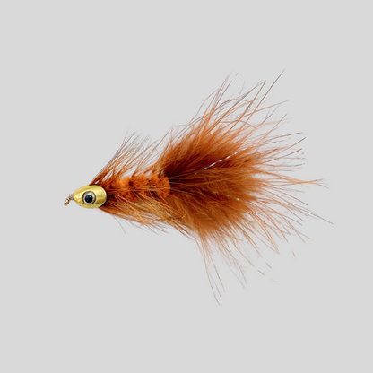 Fish-Skull Super Bugger | Woolly Bugger with Fish-Skull Baitfish Head & Living Eyes | Strip or Dead-Drift | Stonefly, Leech & Sculpin Imitation | #4, #6 & #8 | Brown, Olive & Black | Trout & Bass | Flymen