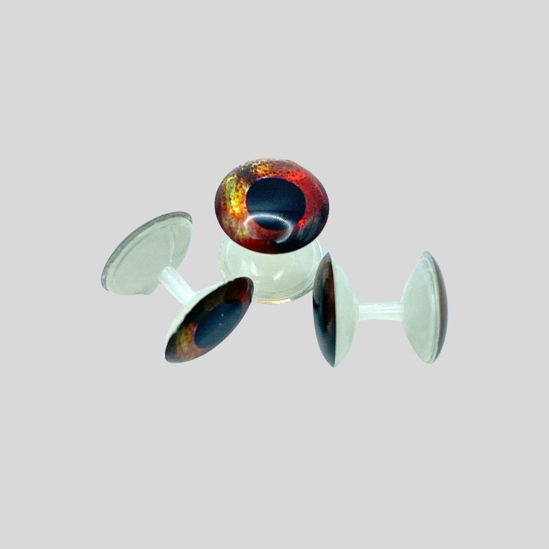 Fish-Skull Weightless Living Eye Dumbbell | 3D Realistic Eyes | Translucent Weightless Body | 6mm, 8.5mm & 10mm | Fire & Ice | 8 Per Pack | Baitfish Streamers & Surface Flies | Flymen