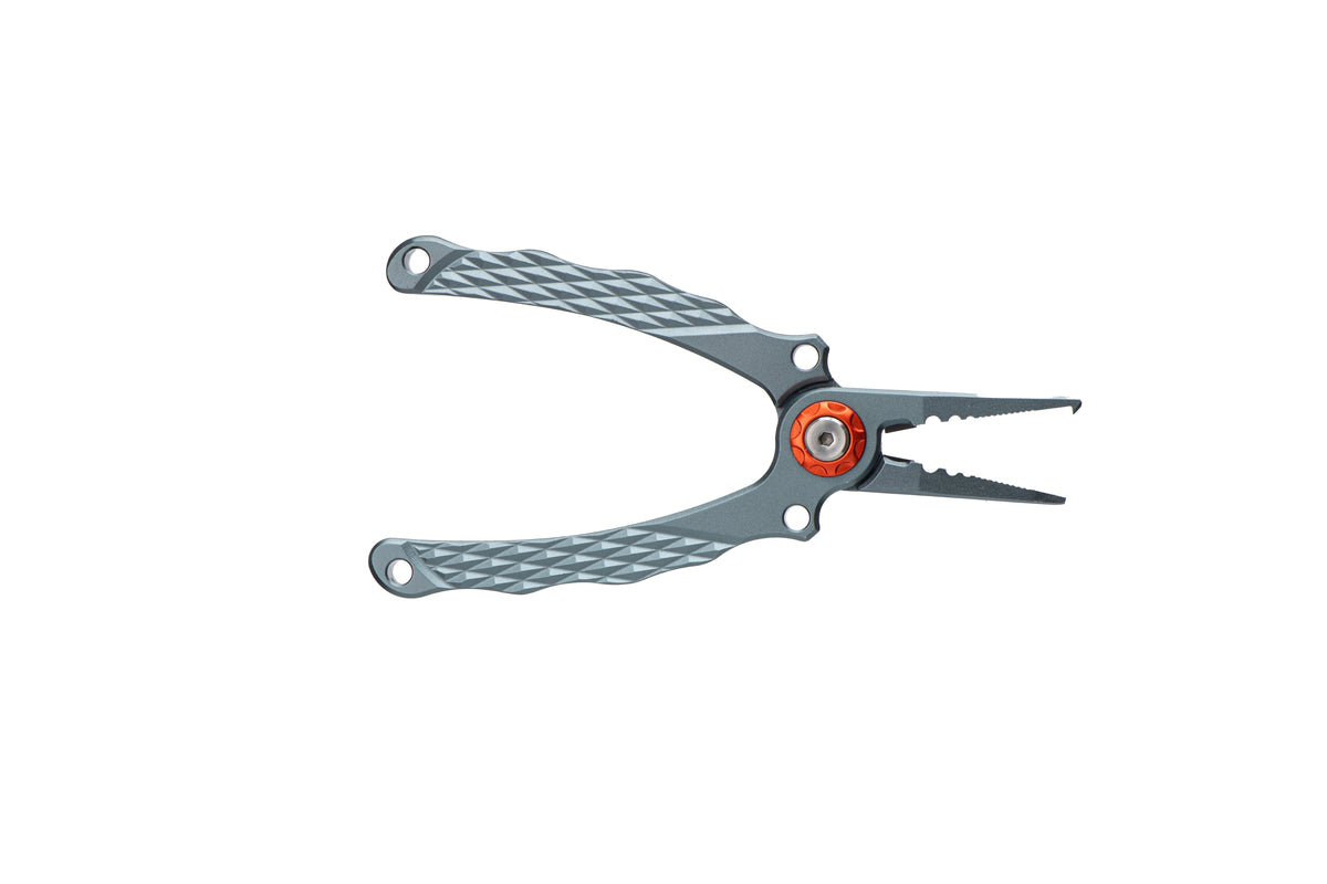 AnglerCo Core Series Fisherman's Pliers | Anodized Aluminum | Braid Cutters | Split Ring Tip | Saltwater