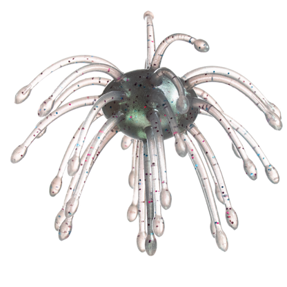 White with sparkle sea urchin lure on a white background