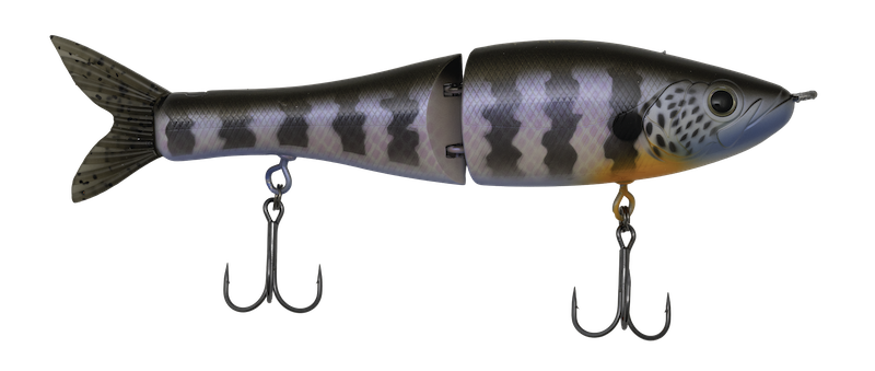 Fishing lure with a detailed pattern on a white background