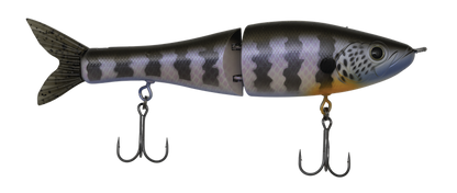Fishing lure with a detailed pattern on a white background