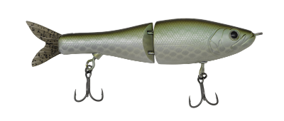 Fishing lure shaped like a fish on a white background