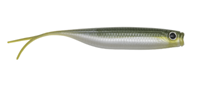 Fishing lure resembling a small fish on a white background