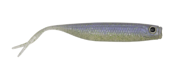 Fishing lure with a gradient color pattern on a white background