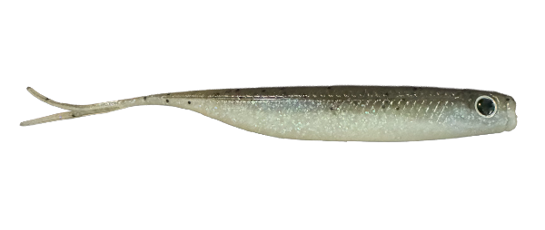 Fishing lure resembling a small fish on a white background