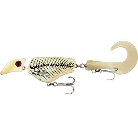 Fishing lure with a detailed design on a white background