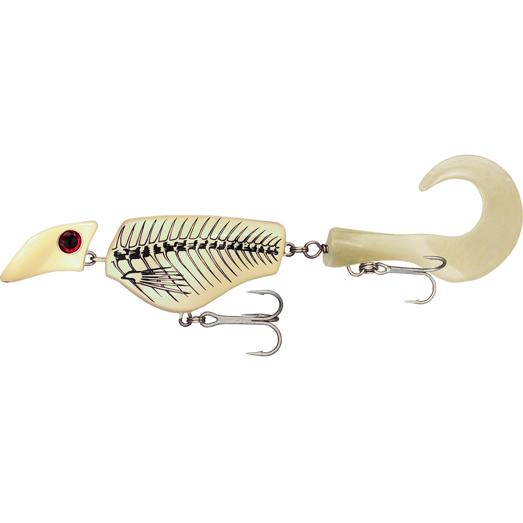 Fishing lure with a detailed design on a white background