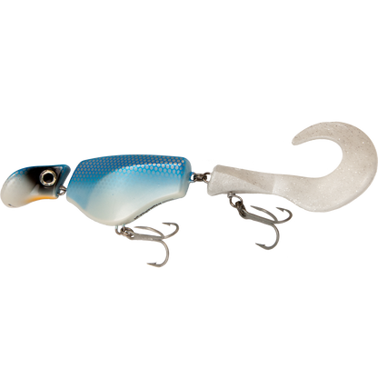 Fishing lure with a hook on a white background