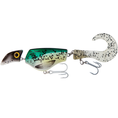Fishing lure with a detailed design on a white background