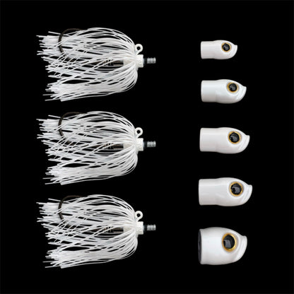 Stack Tackle Skirted Screwy Head Jigs | 5 Sizes + 3 Mustad Hooks | Silicone Skirt | Swap Without Re-Tying | Flounder, Striped Bass, Snook