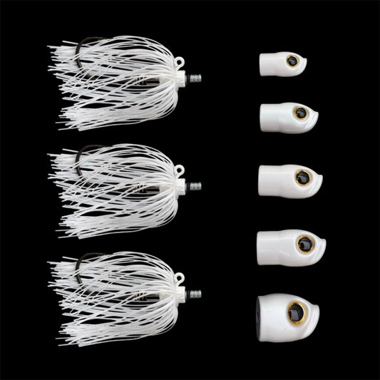Stack Tackle Skirted Screwy Head Jigs | 5 Sizes + 3 Mustad Hooks | Silicone Skirt | Swap Without Re-Tying | Flounder, Striped Bass, Snook