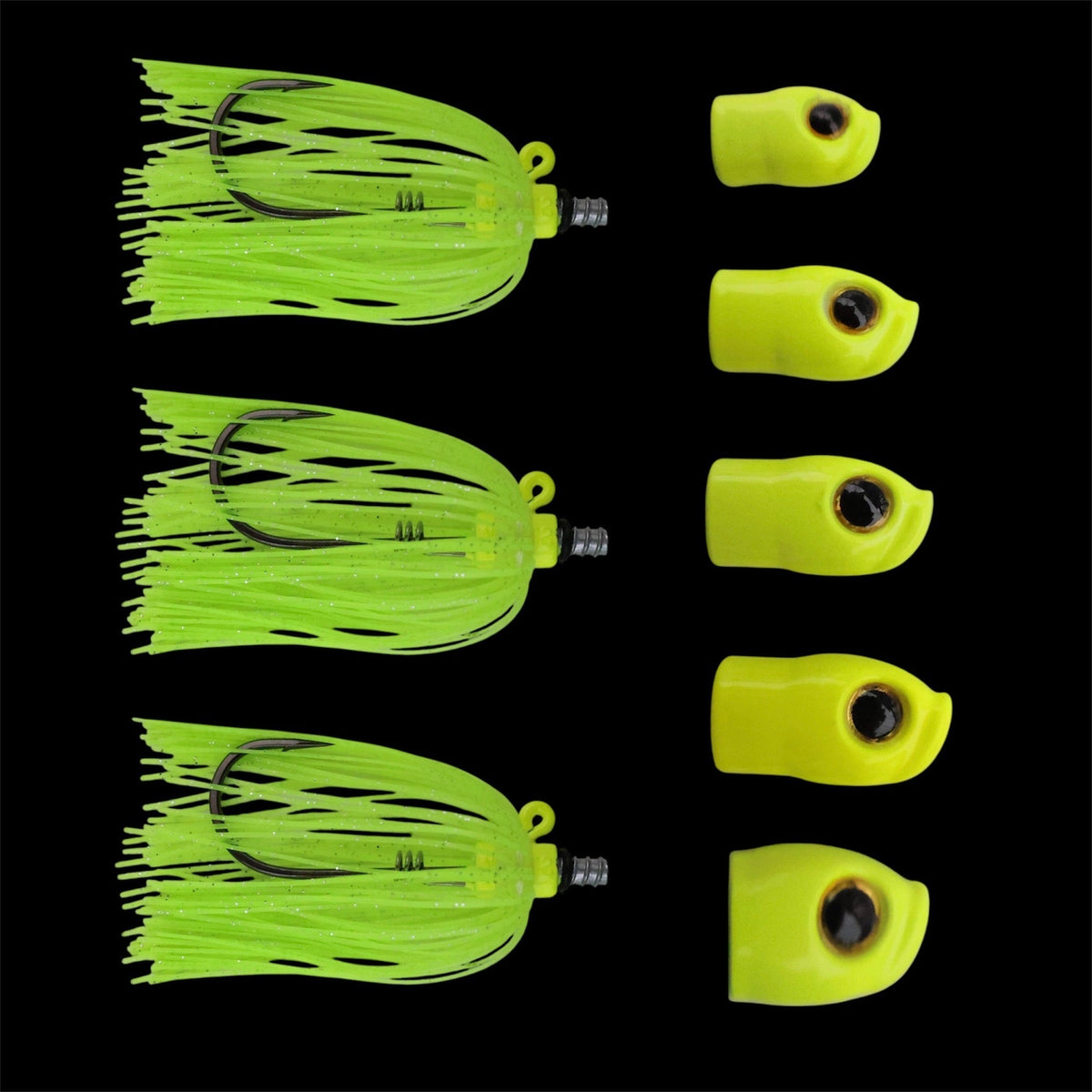 Stack Tackle Skirted Screwy Head Jigs | 5 Sizes + 3 Mustad Hooks | Silicone Skirt | Swap Without Re-Tying | Flounder, Striped Bass, Snook