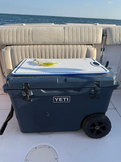 TRAPSKI Bucket Board | Made in USA | Marine-Grade HDPE | Fits 5-Gallon Buckets & Coolers | Integrated Ruler | Non-Skid Feet | Fillet, Bait Prep & Gear