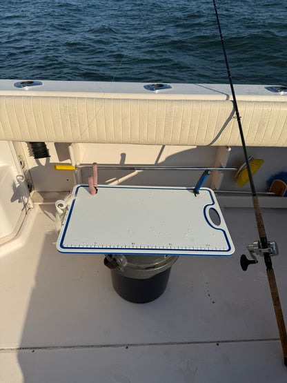 TRAPSKI Bucket Board | Made in USA | Marine-Grade HDPE | Fits 5-Gallon Buckets & Coolers | Integrated Ruler | Non-Skid Feet | Fillet, Bait Prep & Gear