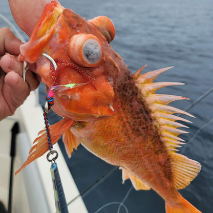 Submission Fishing Co. Kraken Assist Hooks | Solid Steel Core | Braided-Wrapped Leader | Welded Eyelet | 10/0 | Heavy-Duty Offshore
