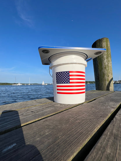 TRAPSKI Bucket Board | Made in USA | Marine-Grade HDPE | Fits 5-Gallon Buckets & Coolers | Integrated Ruler | Non-Skid Feet | Fillet, Bait Prep & Gear