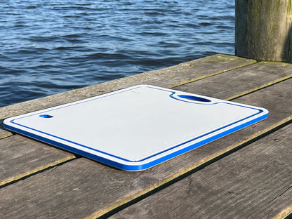 TRAPSKI Bucket Board | Made in USA | Marine-Grade HDPE | Fits 5-Gallon Buckets & Coolers | Integrated Ruler | Non-Skid Feet | Fillet, Bait Prep & Gear