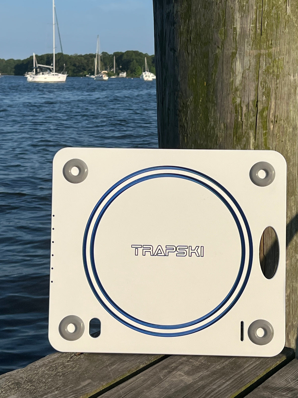TRAPSKI Bucket Board | Made in USA | Marine-Grade HDPE | Fits 5-Gallon Buckets & Coolers | Integrated Ruler | Non-Skid Feet | Fillet, Bait Prep & Gear