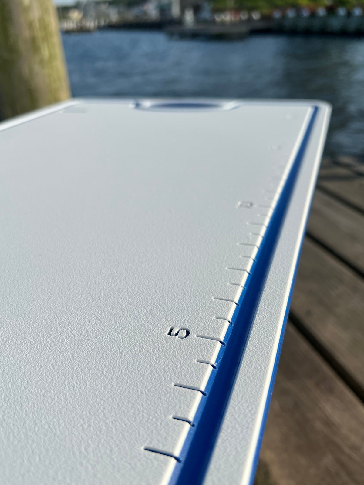 TRAPSKI Bucket Board | Made in USA | Marine-Grade HDPE | Fits 5-Gallon Buckets & Coolers | Integrated Ruler | Non-Skid Feet | Fillet, Bait Prep & Gear
