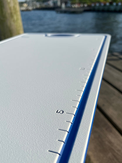 TRAPSKI Bucket Board | Made in USA | Marine-Grade HDPE | Fits 5-Gallon Buckets & Coolers | Integrated Ruler | Non-Skid Feet | Fillet, Bait Prep & Gear