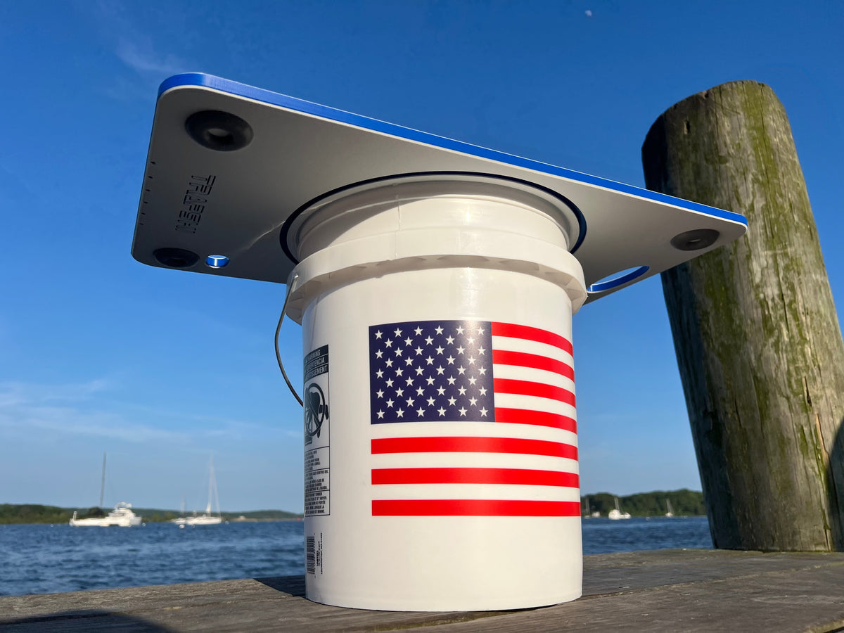 TRAPSKI Bucket Board | Made in USA | Marine-Grade HDPE | Fits 5-Gallon Buckets & Coolers | Integrated Ruler | Non-Skid Feet | Fillet, Bait Prep & Gear