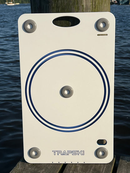 TRAPSKI Bucket Board | Made in USA | Marine-Grade HDPE | Fits 5-Gallon Buckets & Coolers | Integrated Ruler | Non-Skid Feet | Fillet, Bait Prep & Gear