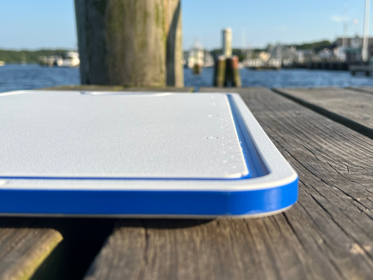 TRAPSKI Bucket Board | Made in USA | Marine-Grade HDPE | Fits 5-Gallon Buckets & Coolers | Integrated Ruler | Non-Skid Feet | Fillet, Bait Prep & Gear