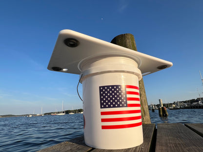 TRAPSKI Bucket Board | Made in USA | Marine-Grade HDPE | Fits 5-Gallon Buckets & Coolers | Integrated Ruler | Non-Skid Feet | Fillet, Bait Prep & Gear
