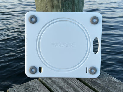 TRAPSKI Bucket Board | Made in USA | Marine-Grade HDPE | Fits 5-Gallon Buckets & Coolers | Integrated Ruler | Non-Skid Feet | Fillet, Bait Prep & Gear