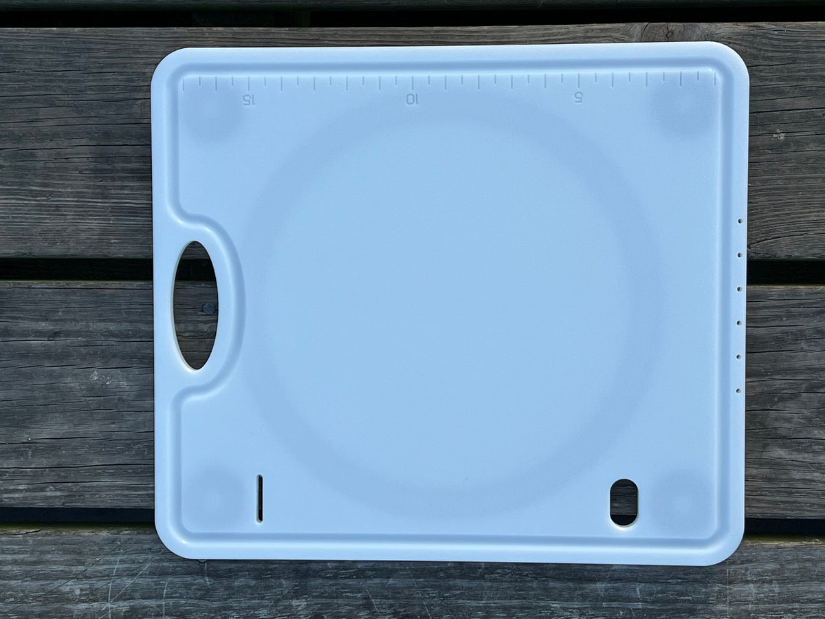 TRAPSKI Bucket Board | Made in USA | Marine-Grade HDPE | Fits 5-Gallon Buckets & Coolers | Integrated Ruler | Non-Skid Feet | Fillet, Bait Prep & Gear