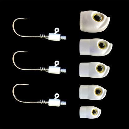 Stack Tackle Screwy Head Jigs | U.S. Patent No. 12,690,572 | 5 Sizes + 3 Mustad 5/0 Hooks | Screw-On O-Ring Lock | Swap Without Re-Tying