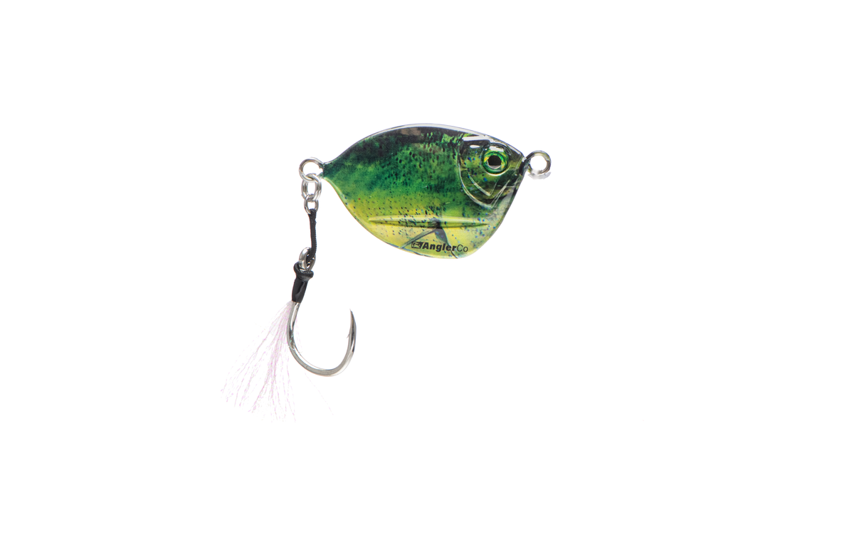 AnglerCo Imposter Jig | Mahi | High-Vis Yellow/Green | Flutter & Slow Pitch | Offshore & Reef | 30g–600g