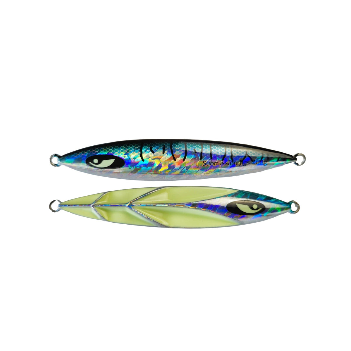 Submission Fishing Co. Javelin Slow Pitch Jig | Ribbed Armor Profile | Glow | 100g & 200g | 2 Colors | Mid-Depth Offshore
