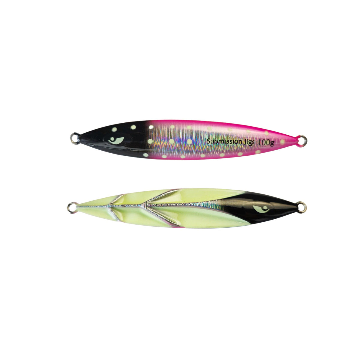Submission Fishing Co. Javelin Slow Pitch Jig | Ribbed Armor Profile | Glow | 100g & 200g | 2 Colors | Mid-Depth Offshore